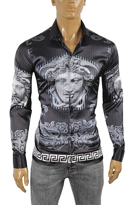 versace medusa embellished dress|versace medusa shirt men.